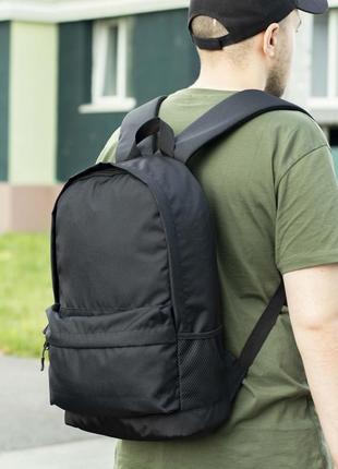 Якісний спортивний міський рюкзак bullet чорний зі щільної тканини на 16 літрів унісекс