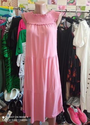Легкий жіночий сарафан вільного крою зі спущеними плечима na-kd. літня сукня. плаття2 фото