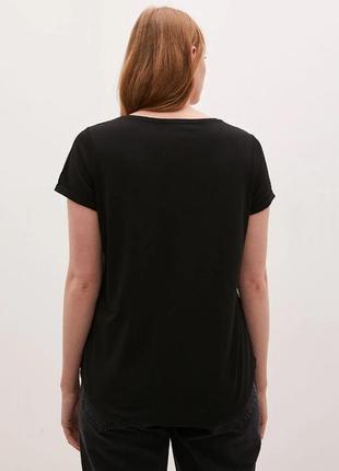 Черная женская футболка lc waikiki/лс вайкики с паетками на груди. фирменная турция2 фото
