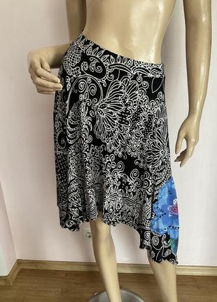 Вискозная асимметричная юбочка /xl / brend desigual