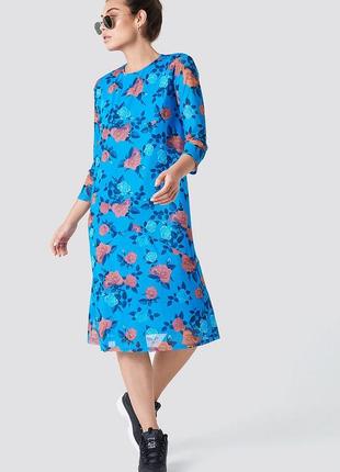 Женское платье с сеточкой миди свободного кроя na-kd4 фото