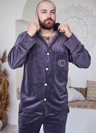 Чоловіча піжама велюрова домашній костюм р.m.l,xl,2xl7 фото