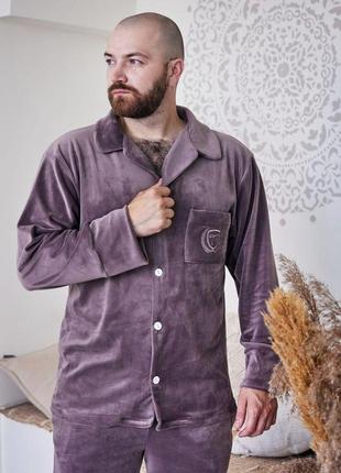 Чоловіча піжама велюрова домашній костюм р.m.l,xl,2xl6 фото