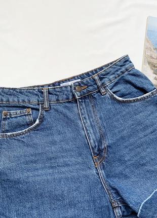 Шорты, шортики, джинсовые, мом, синие, высокая посадка, бершка, bershka7 фото