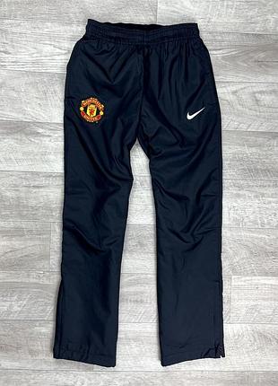 Nike штаны 8-10 yrs 128-140 см s размер детские футбольные плащовка чёрные оригинал