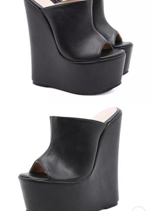 Сабо шлепанцы на танкетке платформе