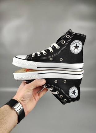 Converse all star hi black1 фото