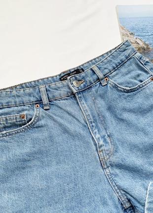 Шорты, шортики, джинсовые, мом, голубые, высокая посадка, бершка, bershka8 фото