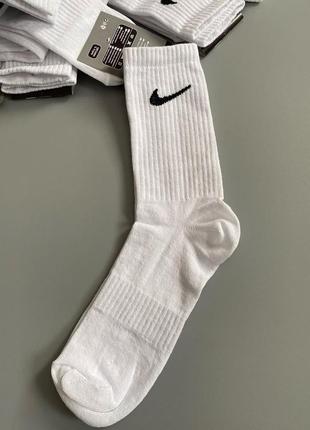 Высокие белые носки nike люксового качества с резинокой на стопе, плотная модель(1:1 оригинал), носки найк(купить)1 фото