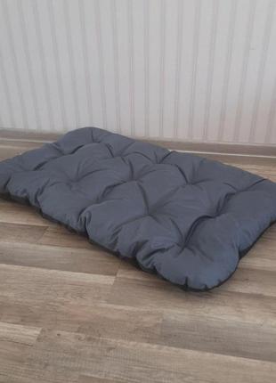 Лежак для собак середніх та великих порід матрац двосторонній колір сірий з чорним2 фото