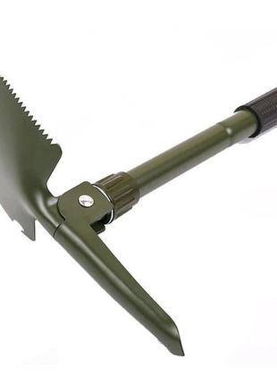 Сложная лопата, туристическая лопата для кемпинга, мини лопата, саперная лопата shovel mini + чехол. цвет: зеленый3 фото