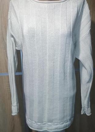 Белый хлопковый свитер большого размера1 фото