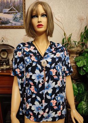 Натуральная рубашка блуза кофточка большого размера батал4 фото