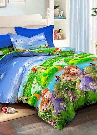 Постельное белье с простыней на резинке ранфорс