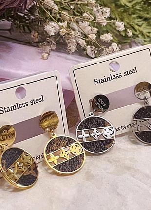 Серьги из медицинского золота stainless steel, xuping позолоченные