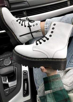 На меху! черевики dr. martens Criança white fur ботинки зимние мартінс