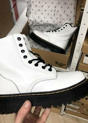 На хутрі! черевики dr. martens jadon white fur черевики зимові мартінс6 фото