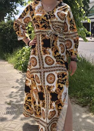 Платье женское по типу стиль версаче на запах