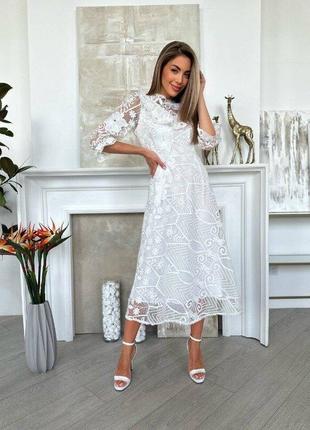 Витончена шифонова сукня плаття сорочка мереживо6 фото