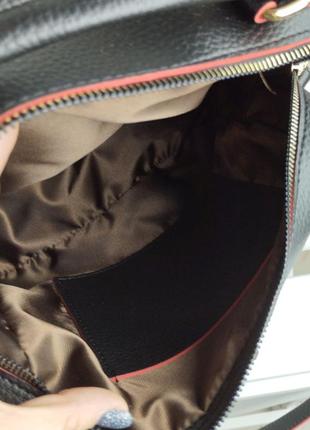 Женский стильный клатч, качественная модная сумочка на 2 отдела черная с красным9 фото