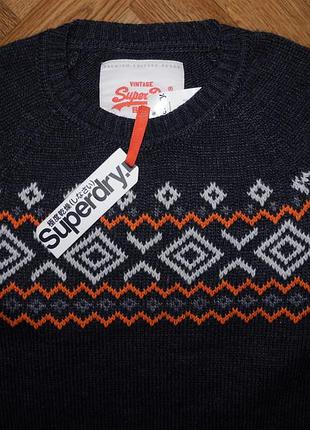 Мужская кофта тепленькая с шерстью superdry vintage m 8