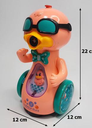 Утка музыкальная игрушка с мыльными пузырями со светом zr1629 фото