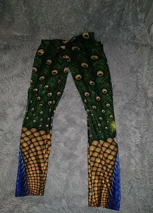 Леггинсы лосины с павлином павлин