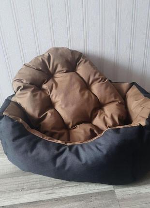 Лежак для собак 50х65см лежанка для средних собак черный + койот7 фото