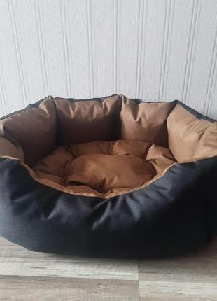 Лежак для собак 50х65см лежанка для средних собак черный + койот3 фото