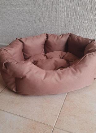 Лежак для собак 45х55см лежанка для невеликих собак колір мокко2 фото