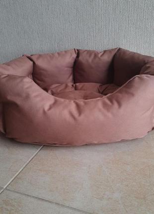 Лежак для собак 45х55см лежанка для невеликих собак колір мокко3 фото