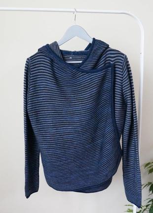 Кардиган свитер вязаный с капюшоном в полоску2 фото
