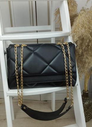 Женская стильная, качественная, модная сумочка из эко кожи черная