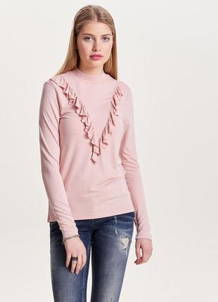 Розовый джемпер с оборками only