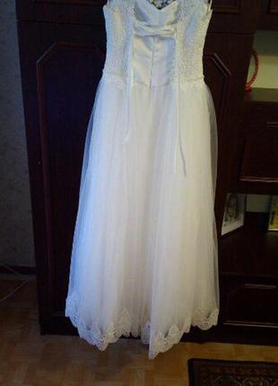 Свадебное платье 46р (цвет айвори)4 фото