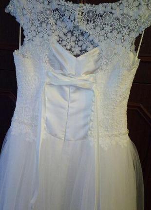 Свадебное платье 46р (цвет айвори)3 фото