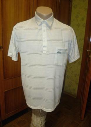 Мужская футболка тенниска adidas,легкая белая в полоску,дефект