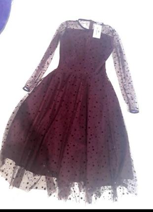 Коктейльное платье из сетки5 фото
