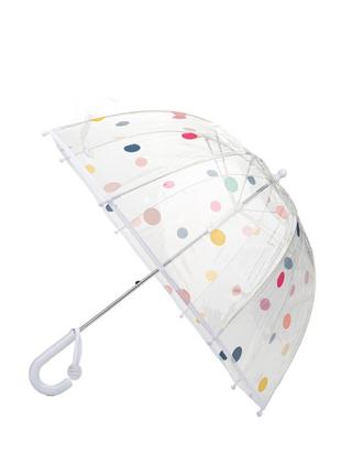 Зонт детский прозрачный горох разноцветный1 фото