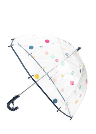Зонт детский прозрачный горох разноцветный4 фото