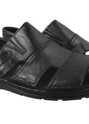 Босоніжки на низькому ходу чоловічі ridge натуральна шкіра, колір чорний, 44