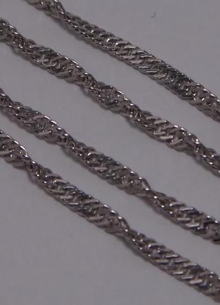 Родированная серебряная цепочка сингапур 45см