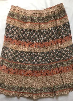 Спідниця легка віскоза кишені підклад міді  бохо бренд eastex