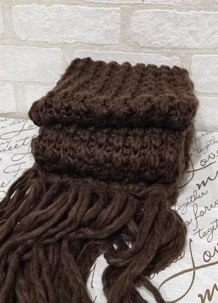 Стильний, довгий, дуже теплий, з красивим об'ємним узором шарф