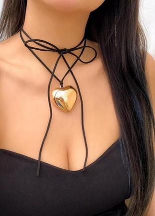 Чокер сердечко. стильна прикраса. намисто. кольє.