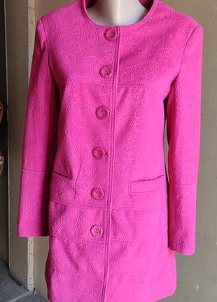 Пальто демісезон кашемір малина демі