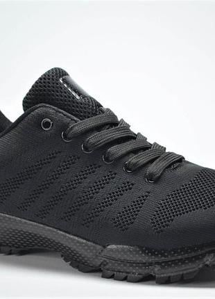 Чоловічі модні кросівки сітка чорні bonote 861911