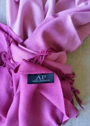 Розовый шарф палантин вискоза градиент3 фото