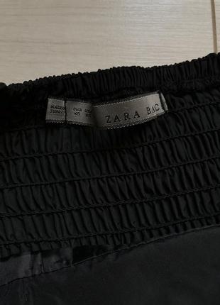 Платье zara бандо с плиссированой талией без бретель пышненькое6 фото