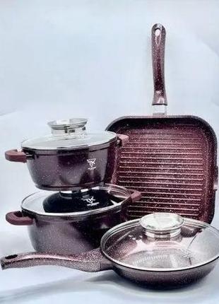 Набір каструль top kitchen з мармуровим покриттям tk-000311 фото